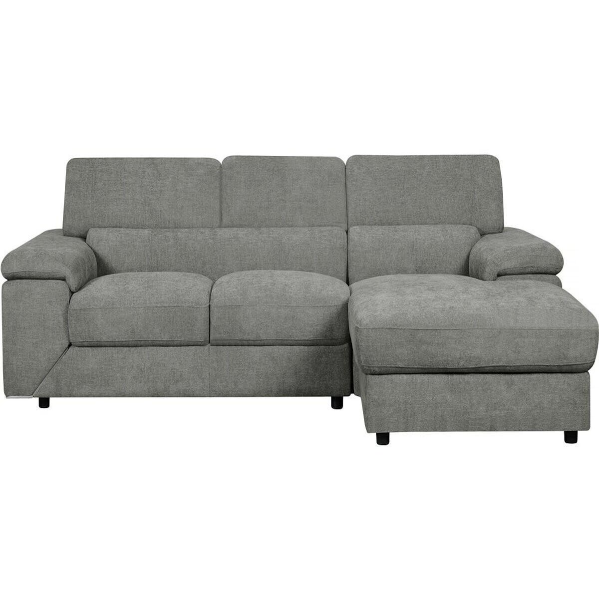 Habitat et Jardin Canapé d'angle en tissu chenille  London  - 4 places - Gris