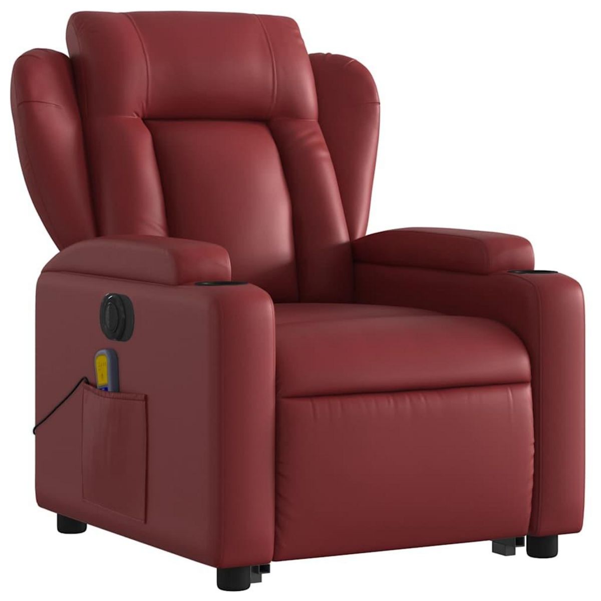 VIDAXL Fauteuil inclinable de massage electrique rouge bordeaux