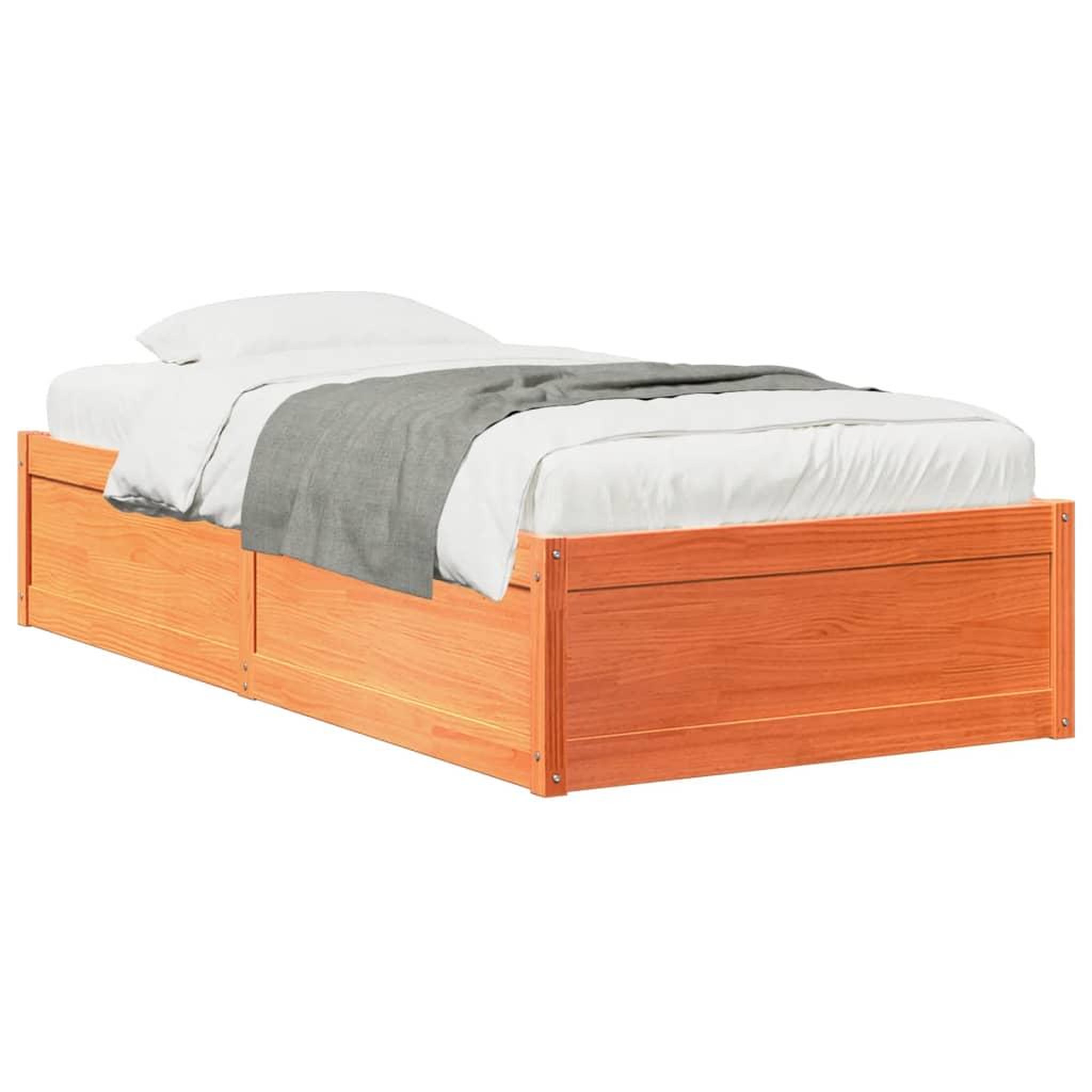 Voir la diapositive 2 : VIDAXL Cadre de lit sans matelas cire marron 75x190 cm bois pin massif