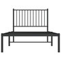 Voir la diapositive 5 : VIDAXL Cadre de lit metal sans matelas avec tete de lit noir 90x190 cm