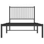 Voir la diapositive 5 : VIDAXL Cadre de lit metal sans matelas avec tete de lit noir 90x190 cm