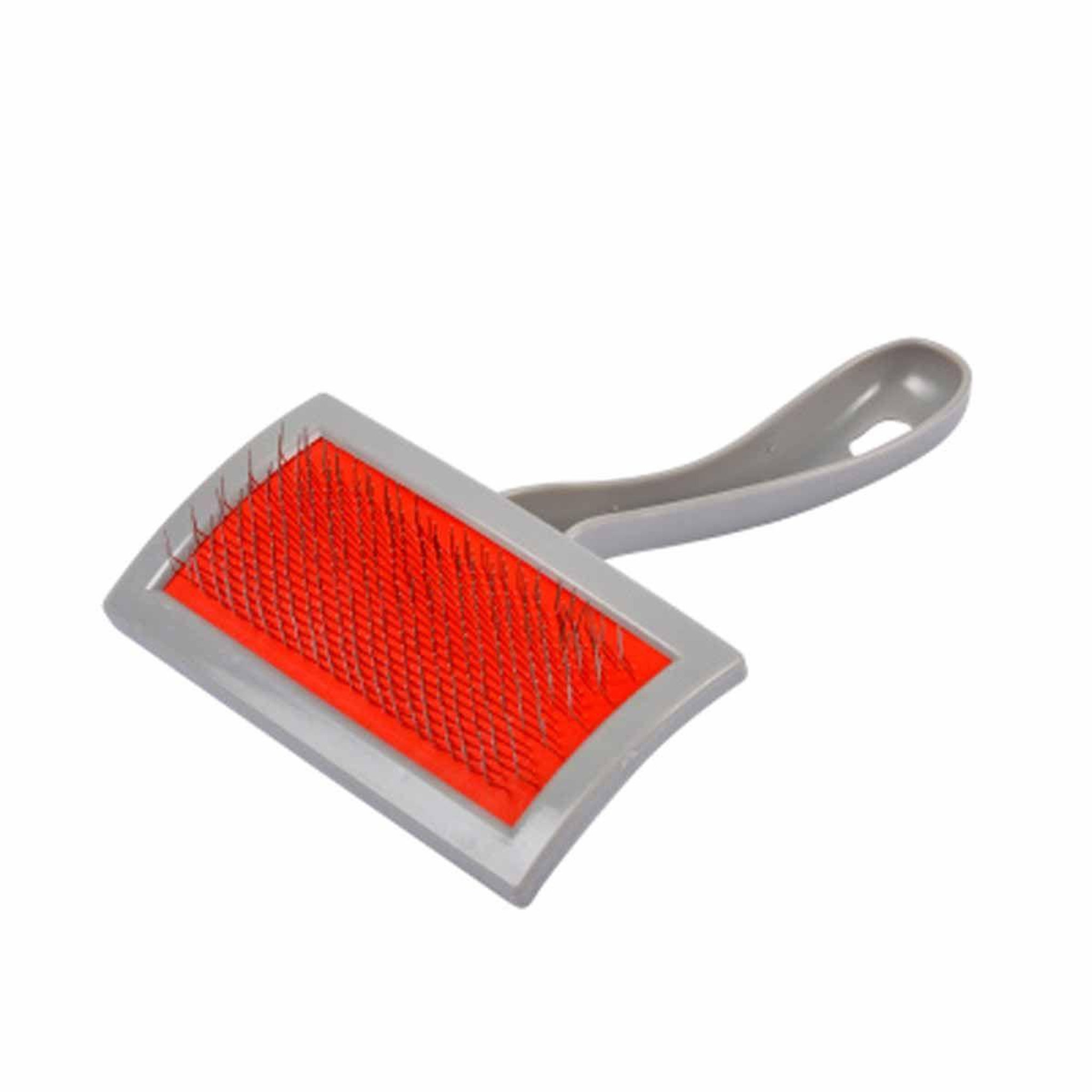 HOMEA Brosse de toilettage  picots  20cm gris & rouge