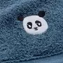 Paris Prix Set Gant & Drap de Douche  Petit Panda  70x130cm Bleu