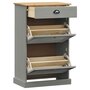 Voir la diapositive 4 : VIDAXL Armoire à chaussures VIGO 60x35x96 cm gris bois massif de pin