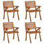 Voir la diapositive 2 : VIDAXL Chaises de jardin avec coussins lot de 4 Bois de teck solide