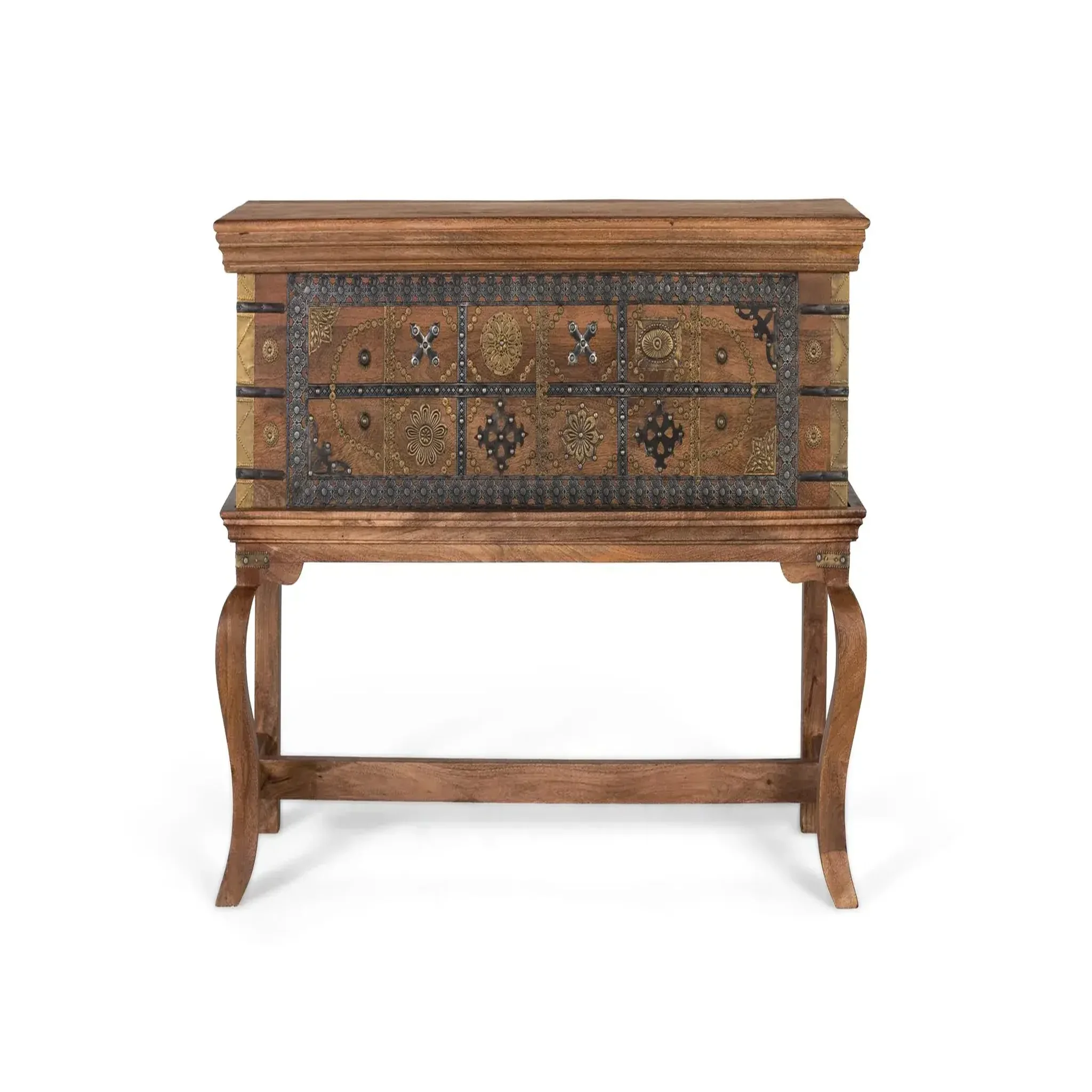GINER Y COLOMER SL Console en bois de manguier 116 cm style artisanal classique
