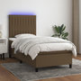 Voir la diapositive 1 : VIDAXL Sommier a lattes de lit et matelas et LED Marron fonce 80x200cm