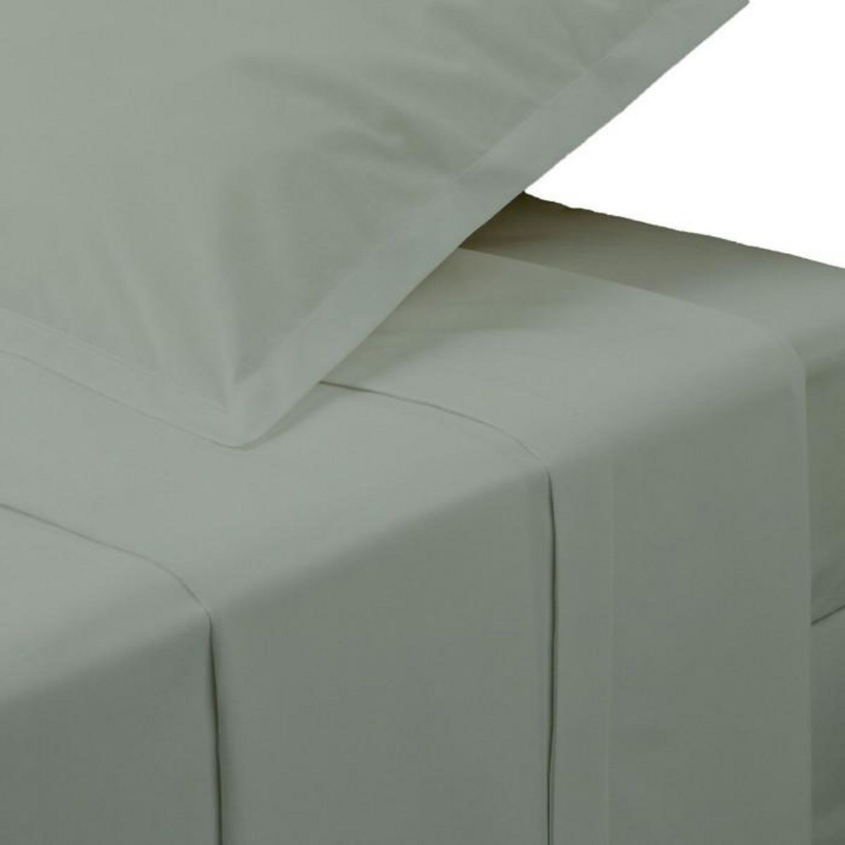 ATMOSPHERA Drap Plat 1 Personne  Percale  180x290cm Vert Tilleul