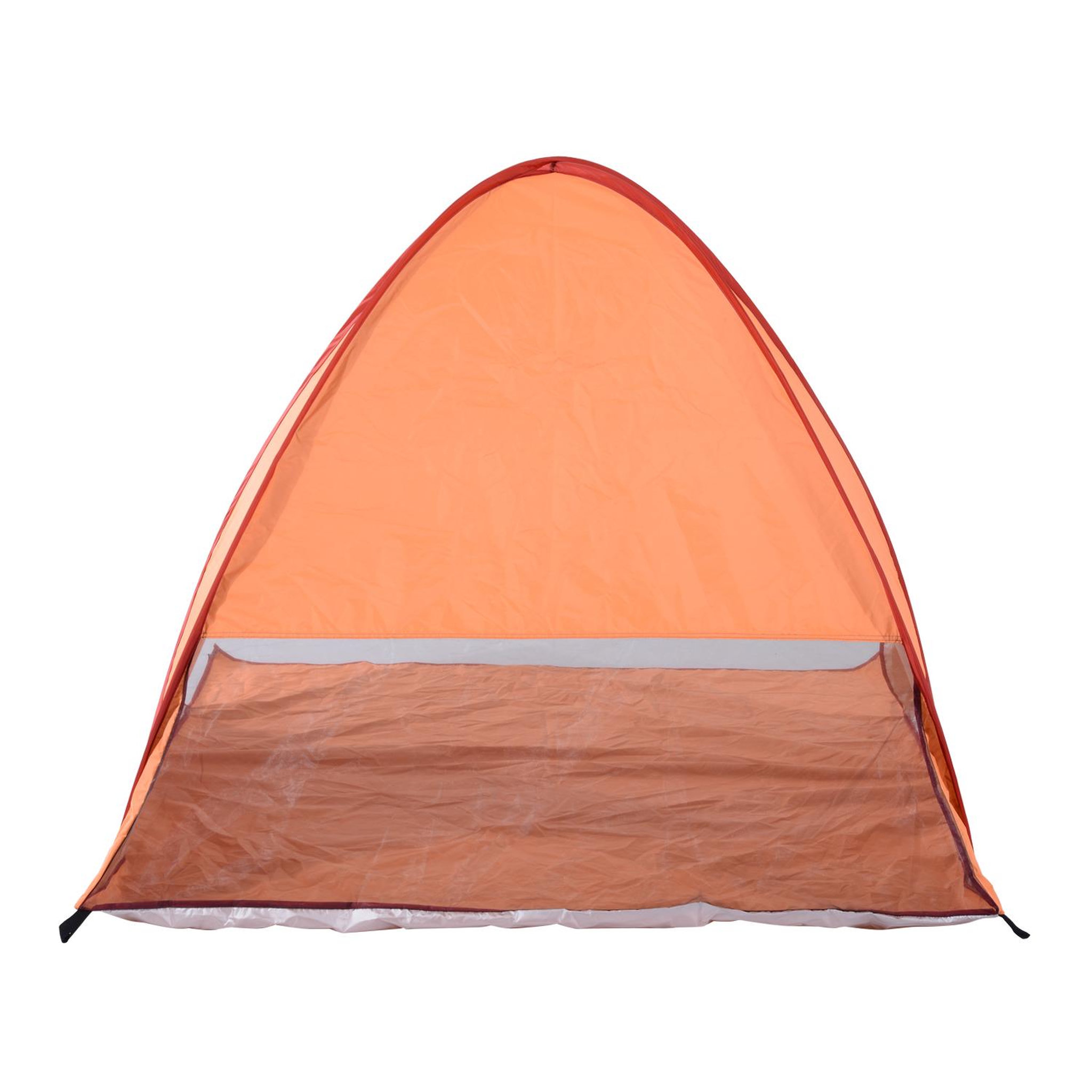 Voir la diapositive 6 : OUTSUNNY Abri de plage tente de plage pliable pop-up automatique instantané protection uv fenêtre arrière grand tapis de sol orange