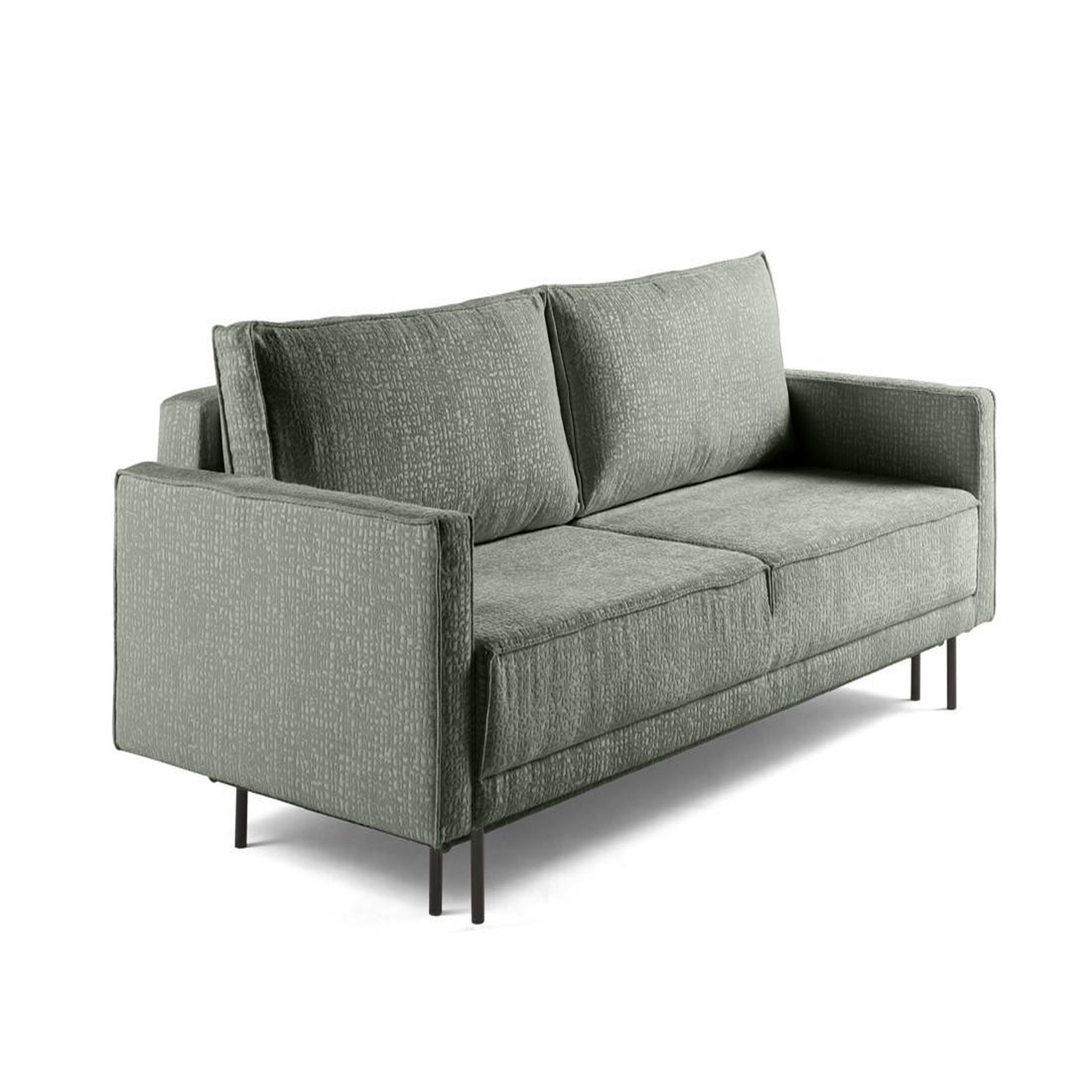 Voir la diapositive 5 : LISA DESIGN Charlie - canapé droit 3 places - convertible avec coffre - en tissu velours relief