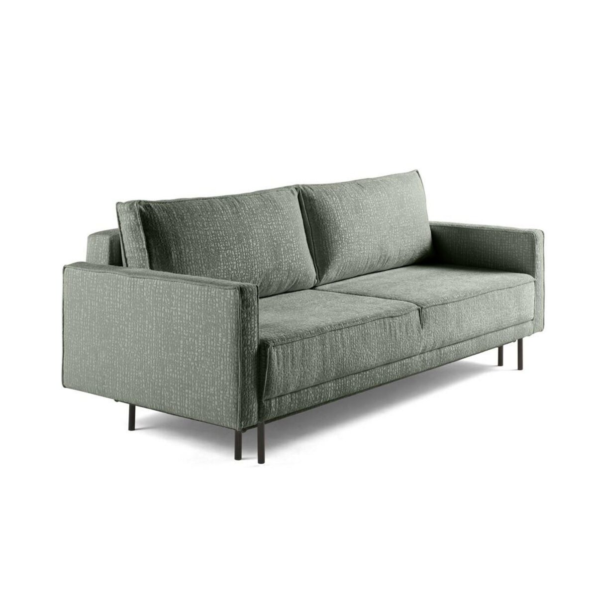 LISA DESIGN Charlie - canapé droit 3 places - convertible avec coffre - en tissu velours relief