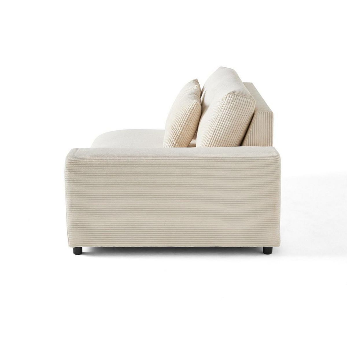 LISA DESIGN Garance - module d'assise 2 places avec accoudoir droit - en velours côtelé