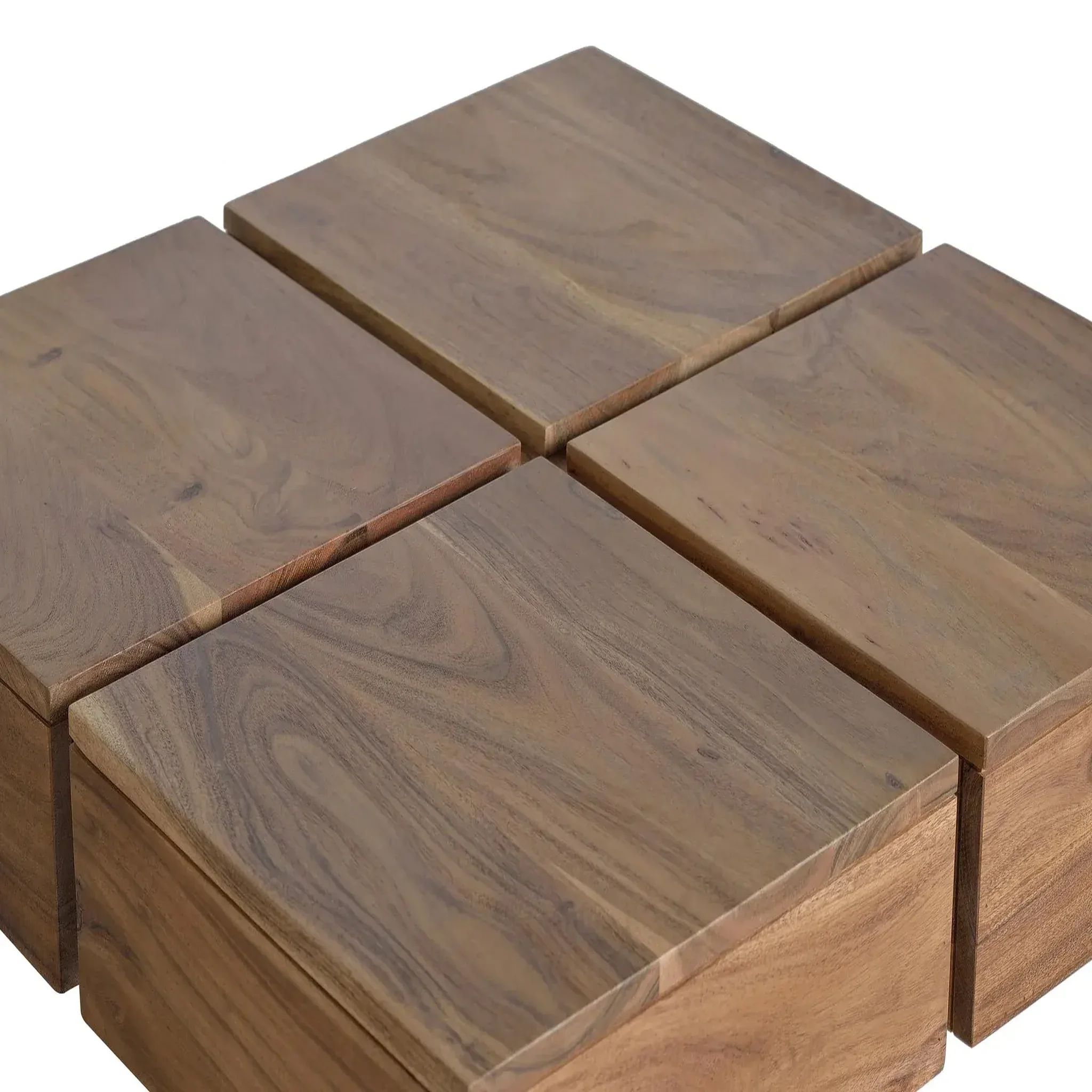 Voir la diapositive 3 : GINER Y COLOMER SL Table basse en bois d'acacia 80 cm style rustique moderne