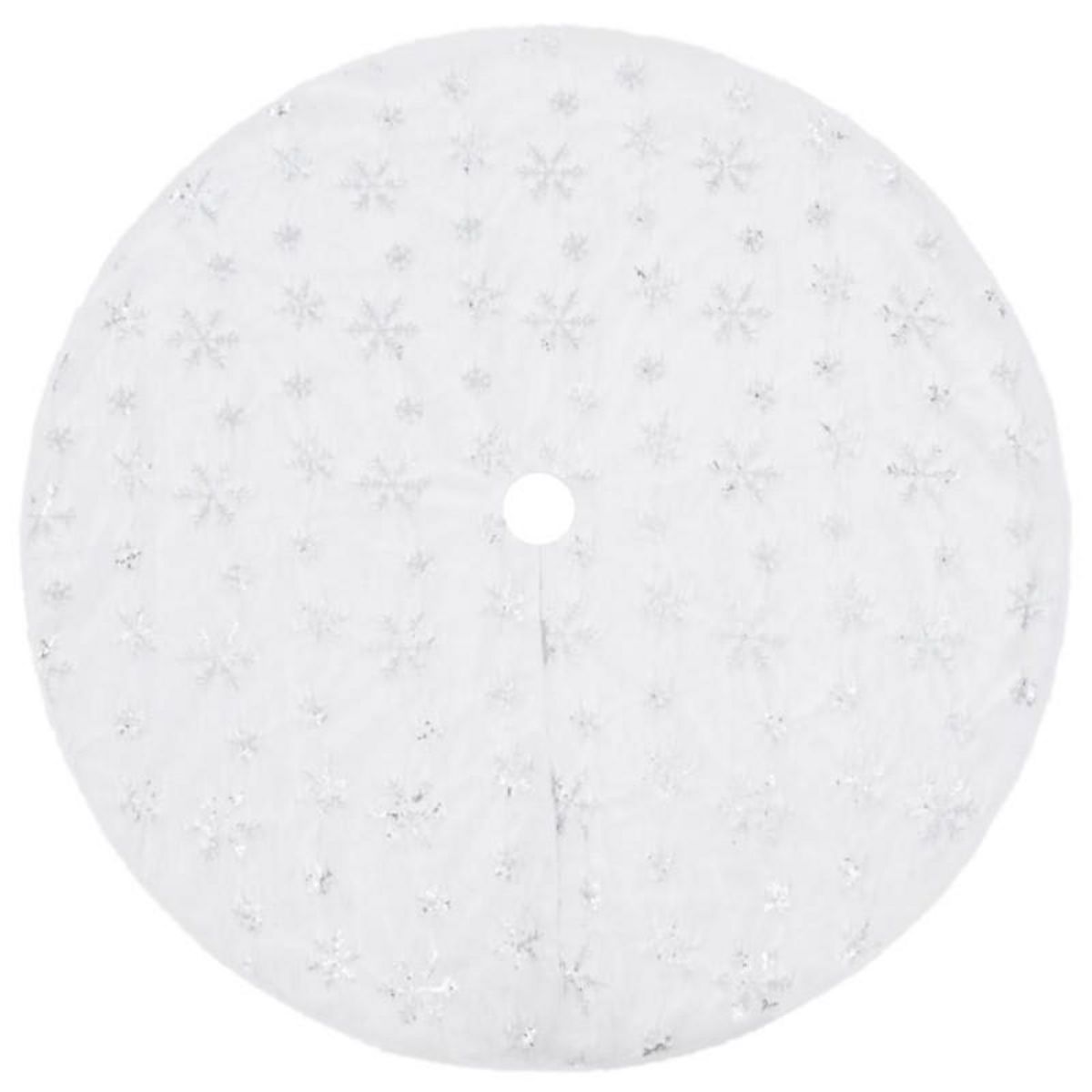 VIDAXL Jupe de sapin de Noël de luxe Blanc 150 cm Fausse fourrure