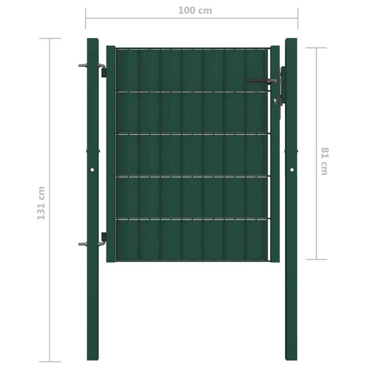 VIDAXL Portail de cloture PVC et acier 100x81 cm Vert