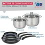 Voir la diapositive 2 : ELO Ensemble de 3 Poêles de cuisson 24, 28 et 32 cm et 2 faitouts 20 et 24 cm Elo Prima Brillant