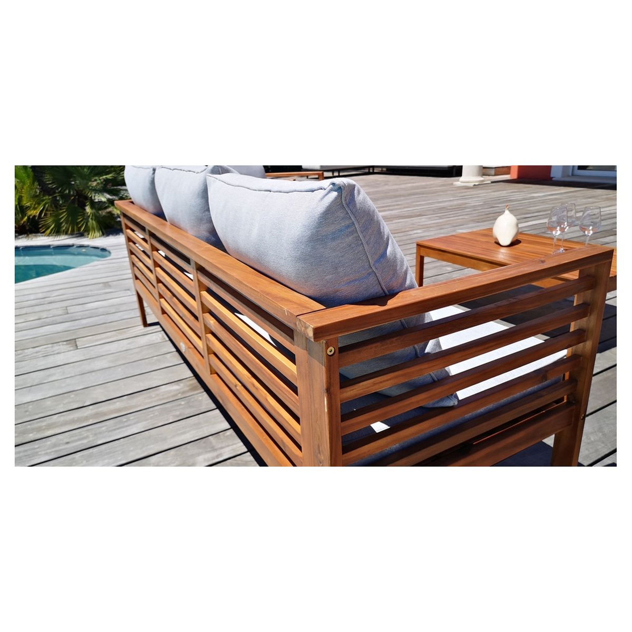 Voir la diapositive 3 : Givex Salon bas de jardin - 4 places - Bois - COPENHAGUE