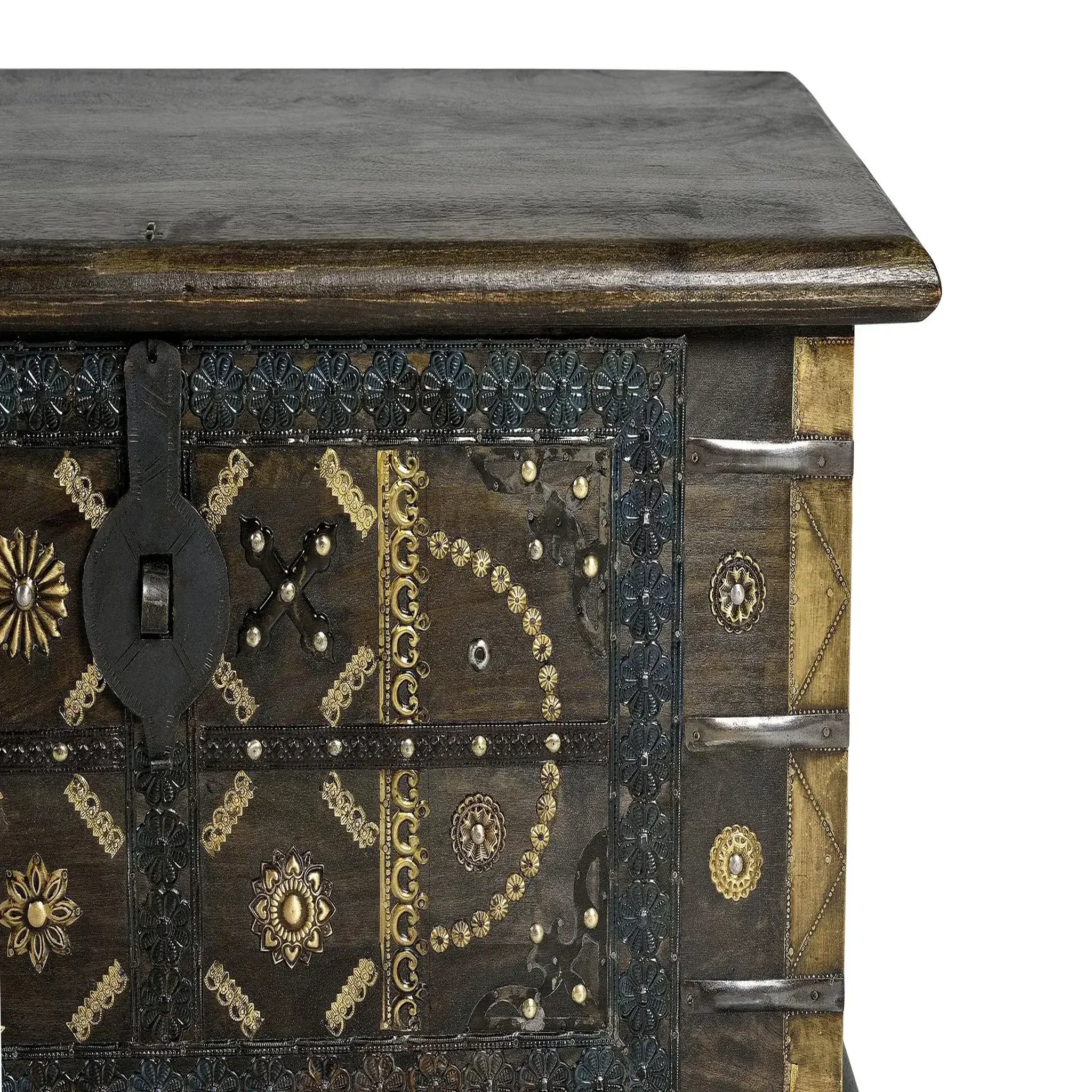 Voir la diapositive 3 : GINER Y COLOMER SL Coffre en bois de manguier 80 cm style ethnique classique