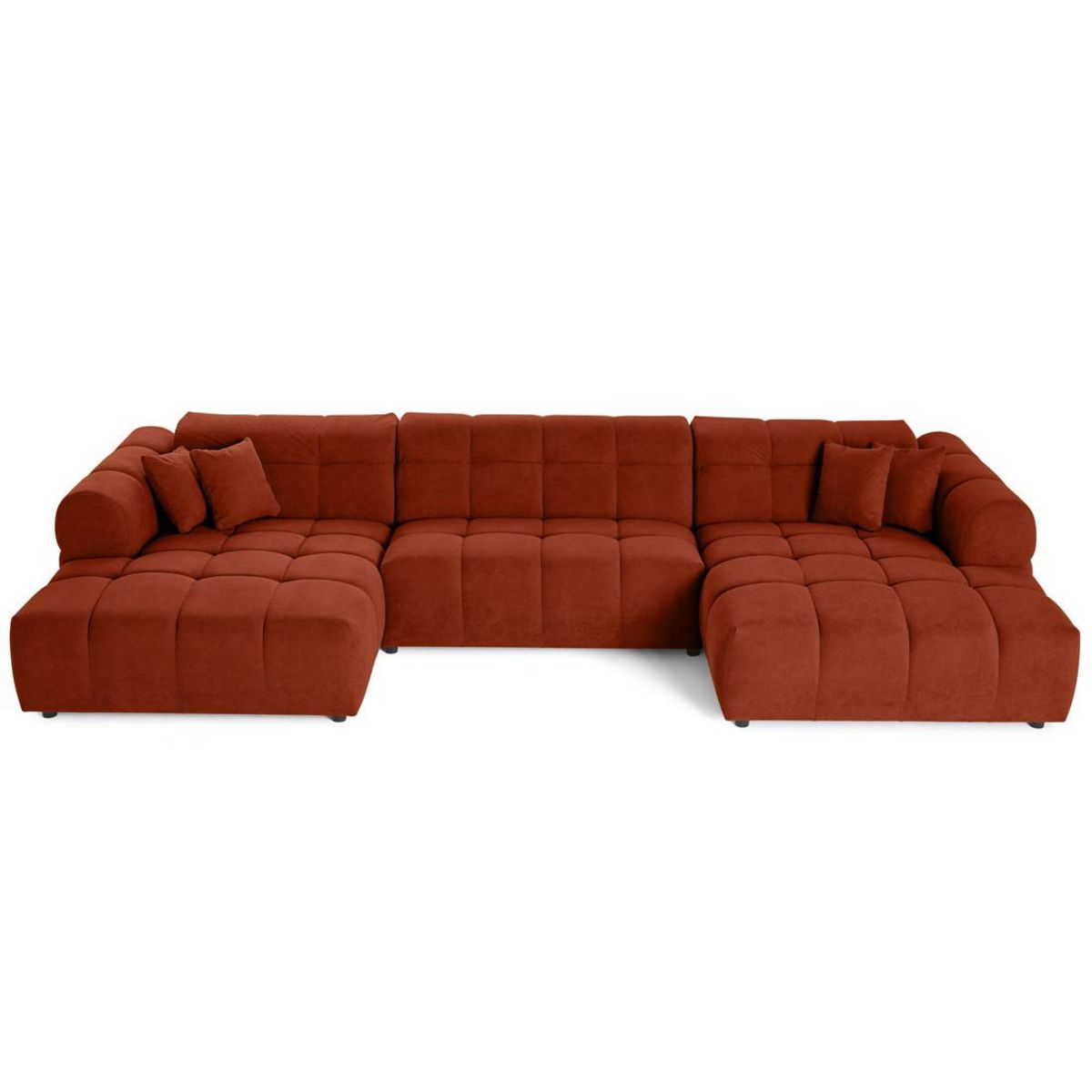 LISA DESIGN Ray - canapé panoramique en u 7 places en tissu texturé