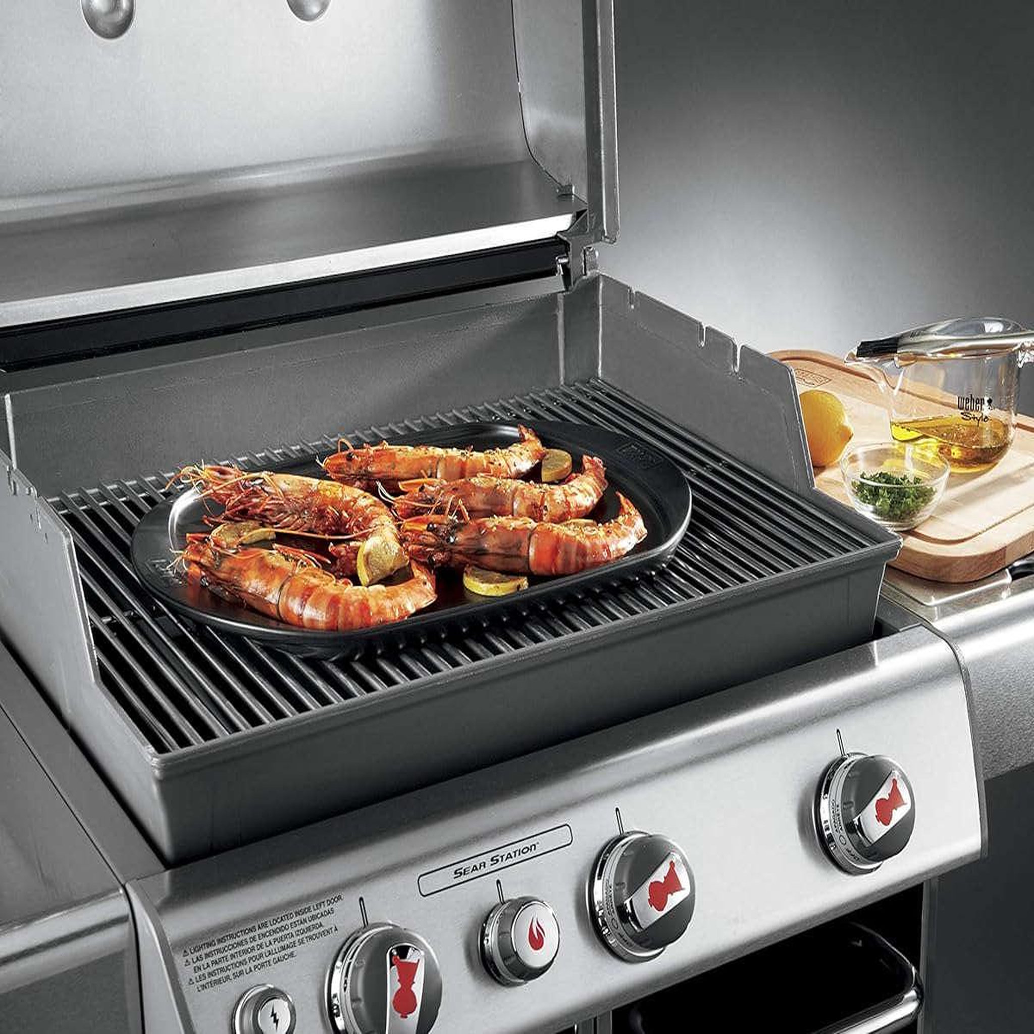 Voir la diapositive 2 : Weber Plaque plancha céramique pour barbecue weber grand modèle 48 x 34,5 cm