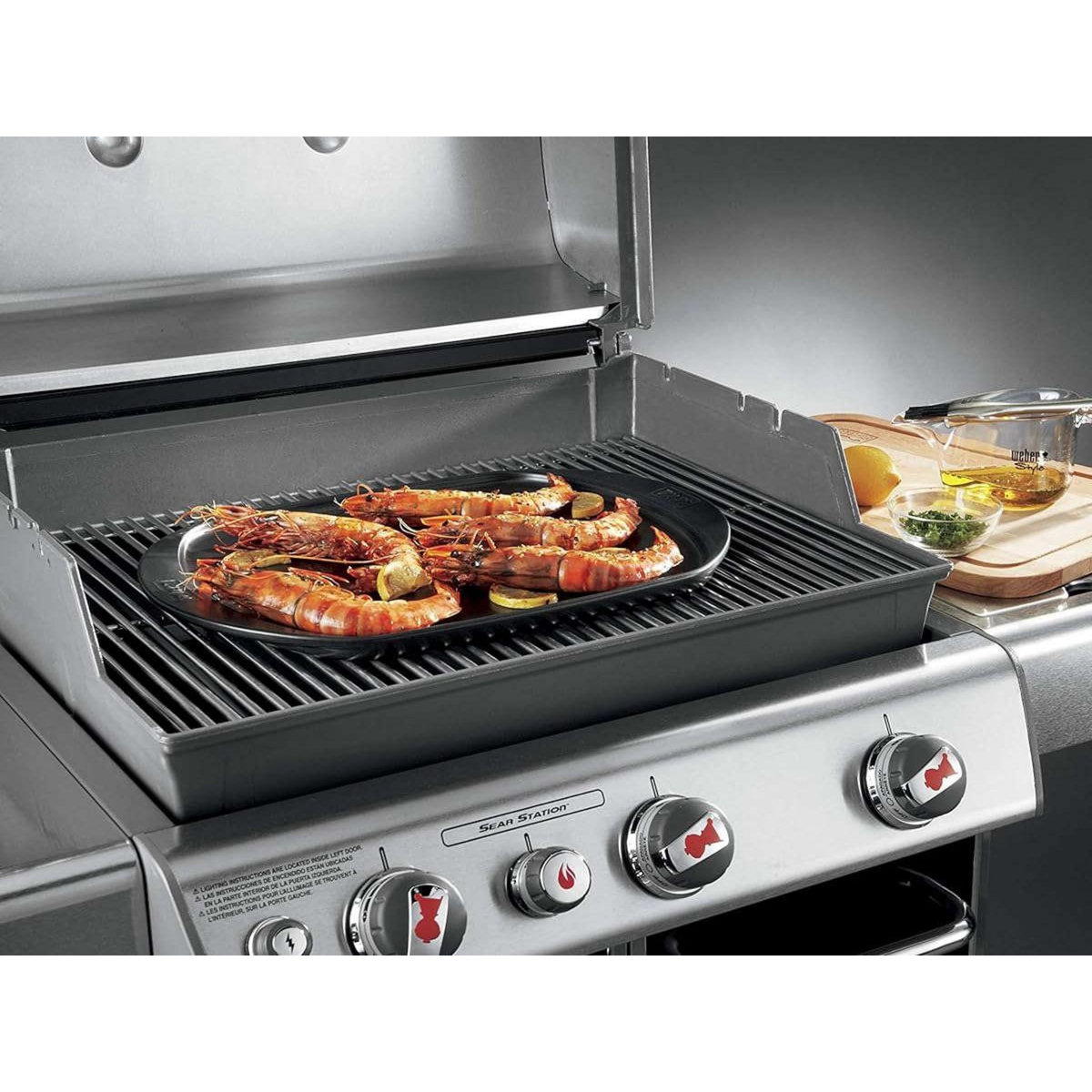 Weber Plaque Plancha céramique pour barbecue Weber grand modèle 48 x 34,5 cm