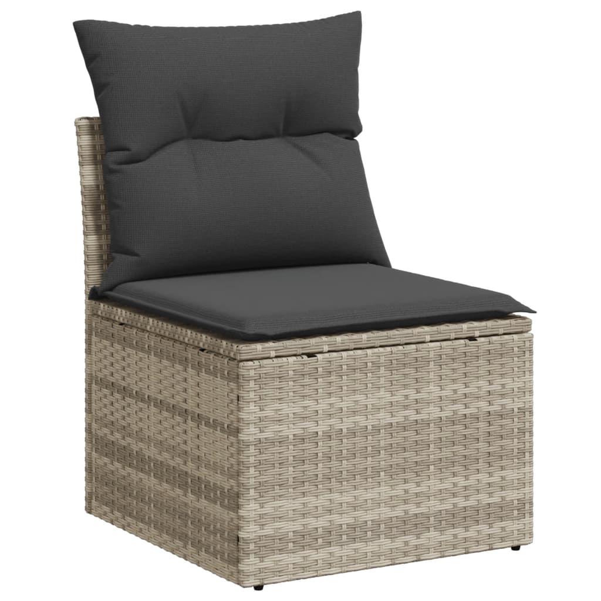 Voir la diapositive 5 : VIDAXL Salon de jardin 8 pcs avec coussins gris clair resine tressee