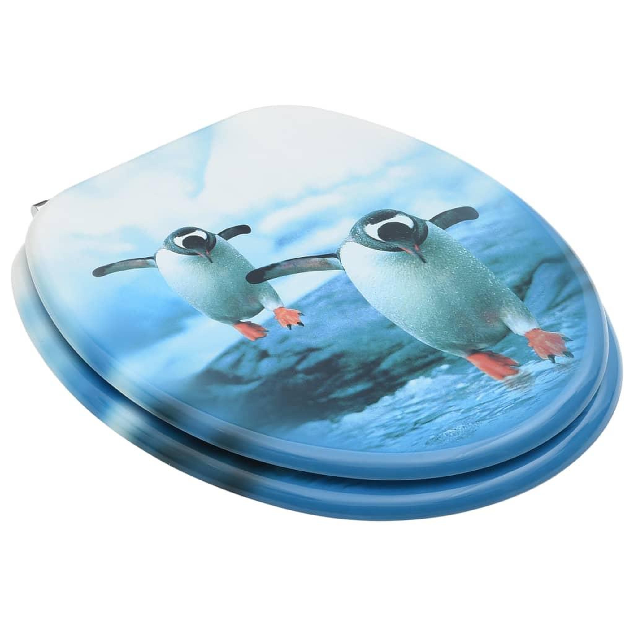 Voir la diapositive 3 : VIDAXL Sieges de toilette avec couvercle 2 pcs MDF Design de pingouins