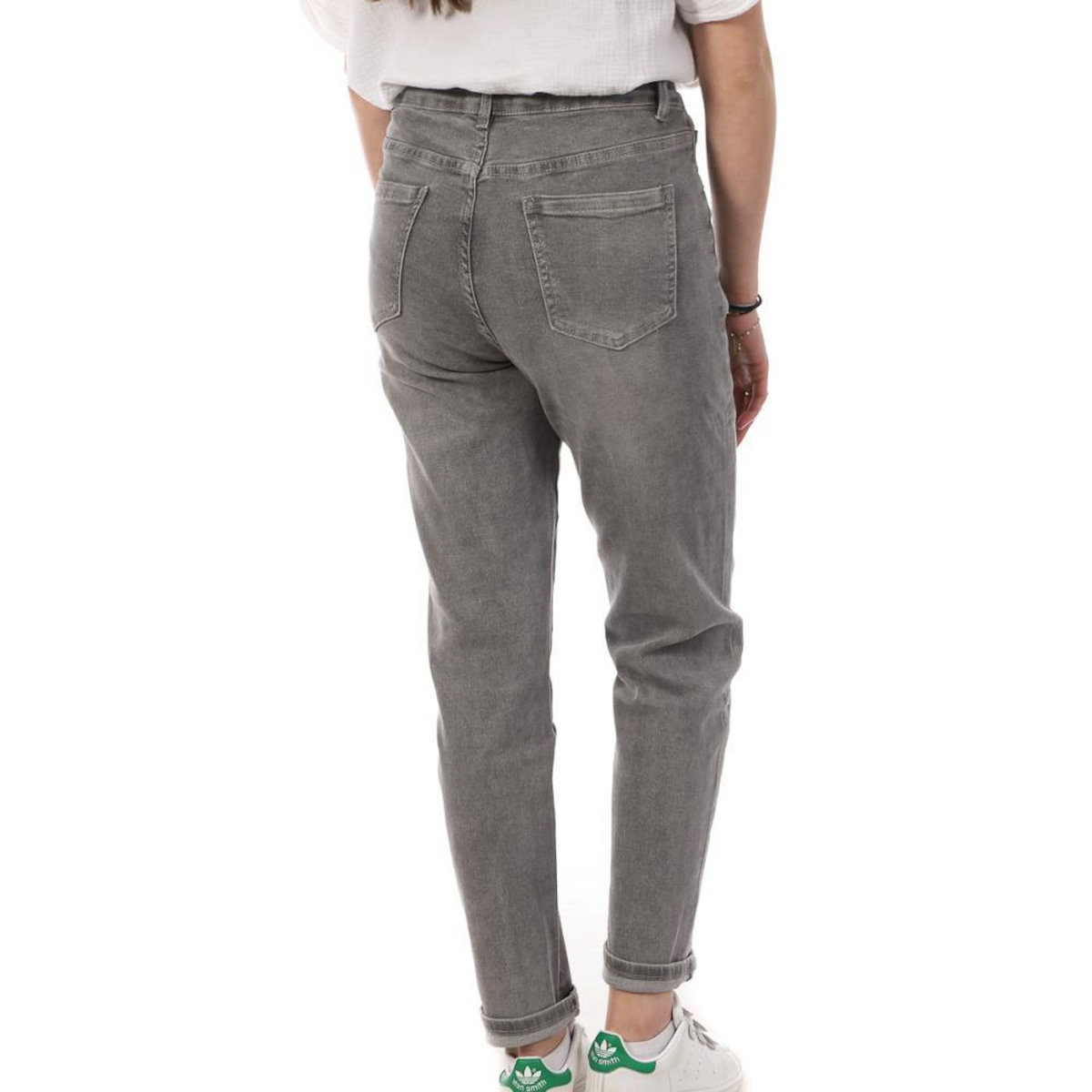 MONDAY PREMIUM Jean Mom Fit Gris Femme Monday Premium LW-347