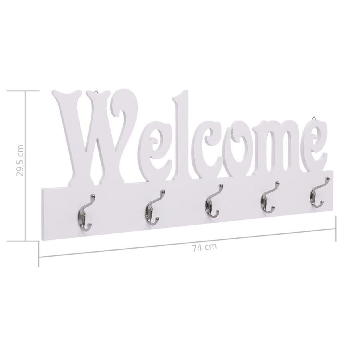VIDAXL Porte-manteau mural WELCOME Blanc 74x29,5 cm