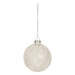 ATMOSPHERA Boule de Noël en Verre  Torsade  8cm Blanc