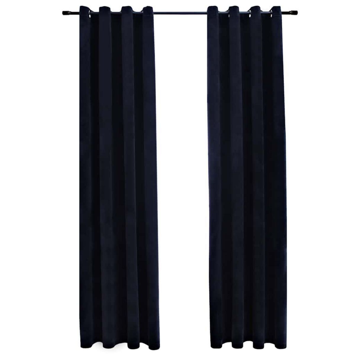 VIDAXL Rideaux occultants avec anneaux 2 pcs Velours Noir 140x225 cm