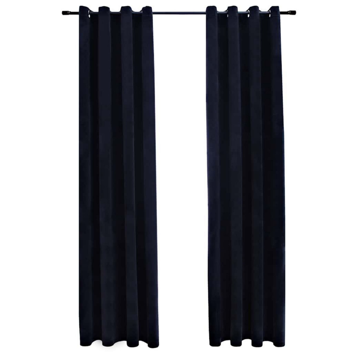 VIDAXL Rideaux occultants avec anneaux 2 pcs Velours Noir 140x225 cm