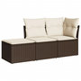 Voir la diapositive 2 : VIDAXL Salon de jardin avec coussins 3 pcs marron resine tressee