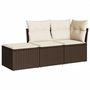 Voir la diapositive 2 : VIDAXL Salon de jardin avec coussins 3 pcs marron resine tressee