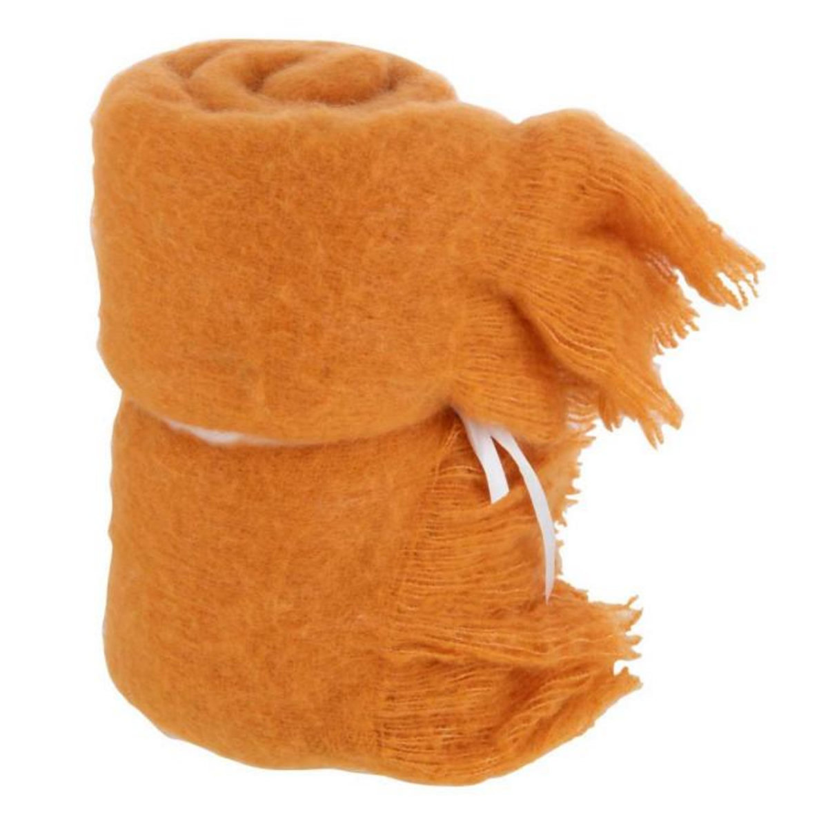 Paris Prix Plaid Uni à Franges  Glen  130x180cm Orange