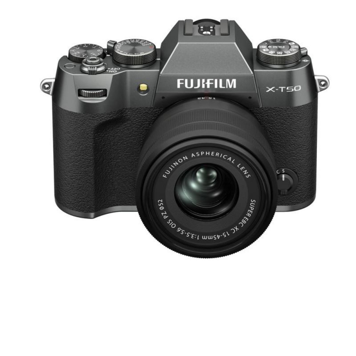 FUJIFILM Kit Appareil photo hybride Fujifilm X T50 Argent anthracite + XC15 45mm