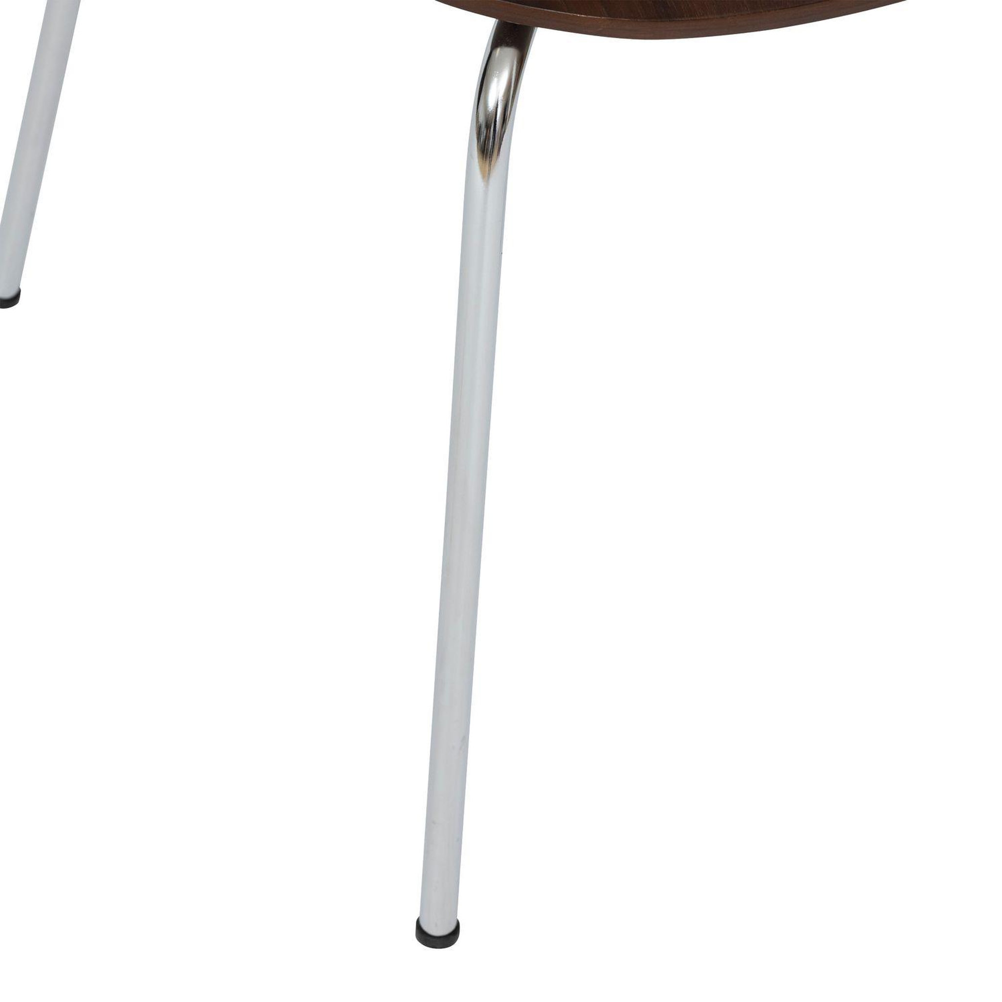 Voir la diapositive 5 : TOILINUX Lot de 4 chaises pieds métal assise en bois massif ouro - marron foncé