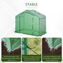 Voir la diapositive 6 : OUTSUNNY Serre de jardin balcon terrasse serre pour tomates 1,8L x 1l x 1,68H m acier PE imperméable transparent vert