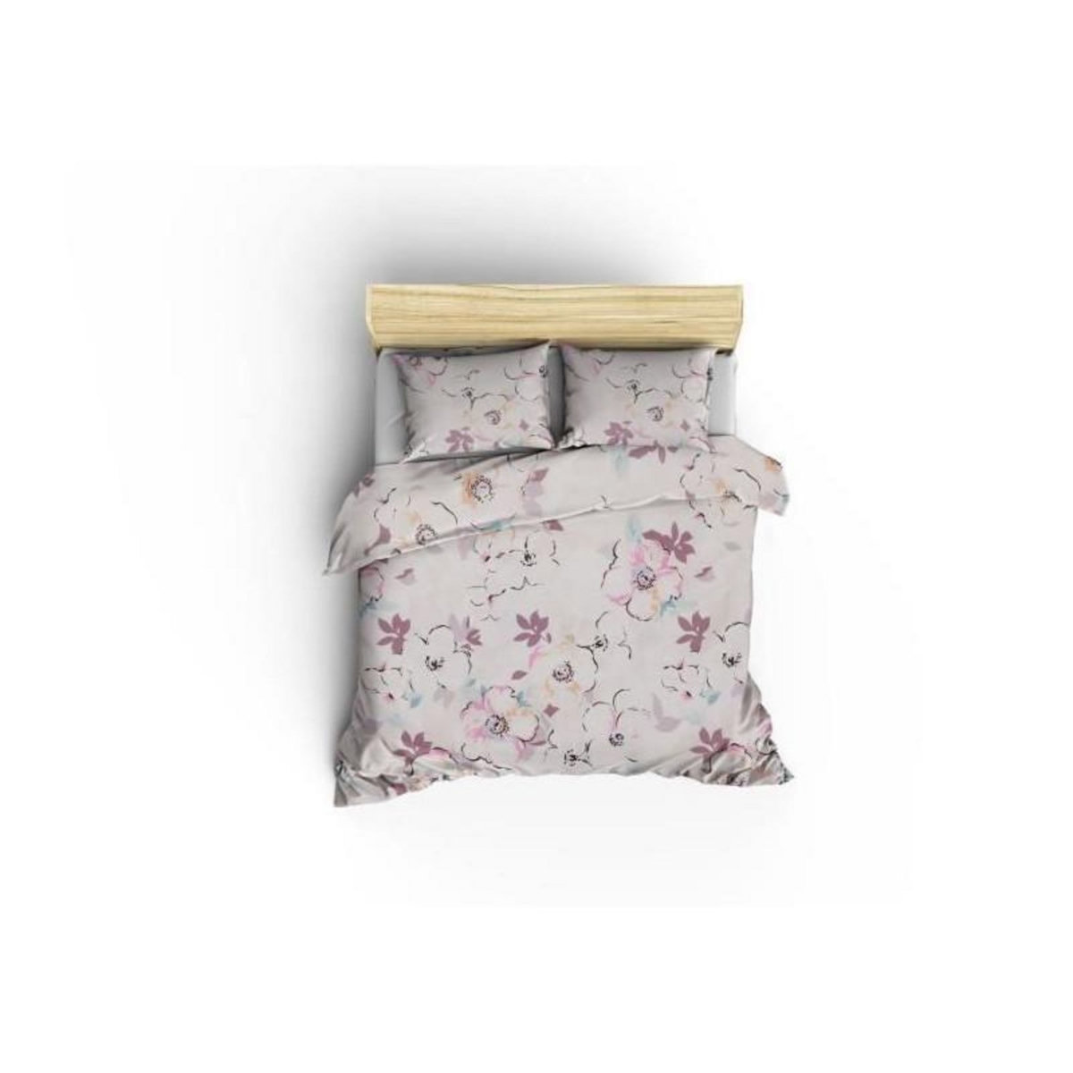 GENERIQUE Parure de lit - 1 housse de couette 220 x 240 cm + 2 taies d'oreiller 60 x 60 cm - 100% coton renforcé - Blanc