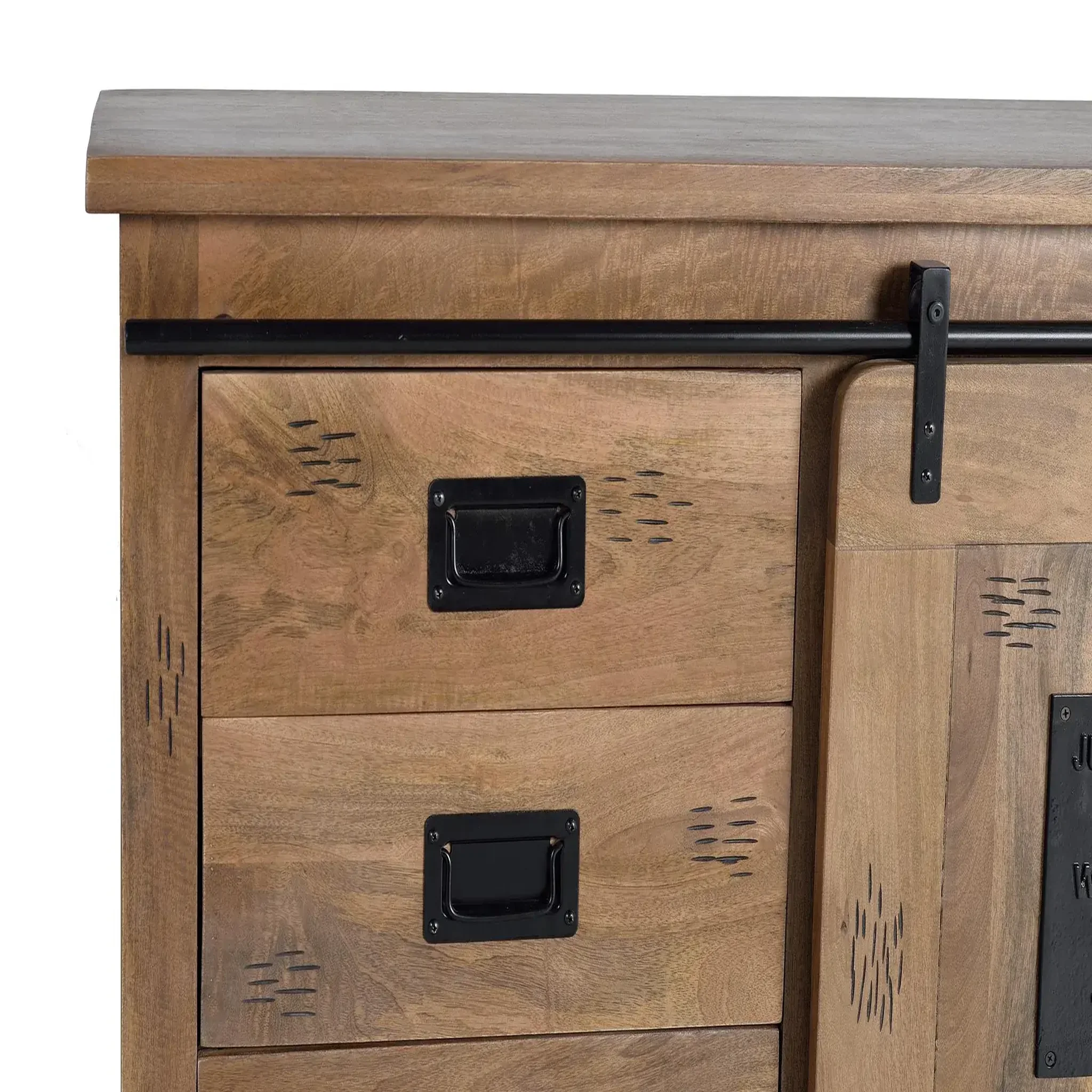 Voir la diapositive 2 : GINER Y COLOMER SL Buffet en bois de manguier 165cm style industriel