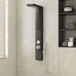 VIDAXL Systeme de panneau de douche Aluminium Noir