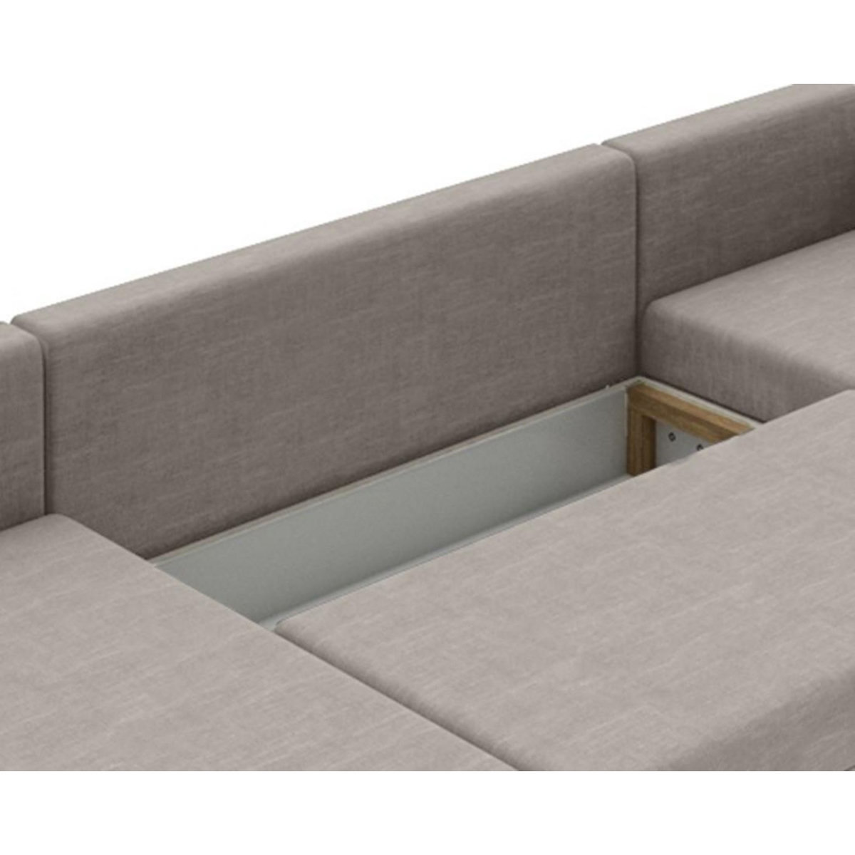 BEST MOBILIER Epona - canapé panoramique d'angle réversible 7 places convertible avec coffre en tissu