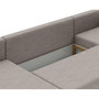 Voir la diapositive 4 : BEST MOBILIER Epona - canapé panoramique d'angle réversible 7 places convertible avec coffre en tissu