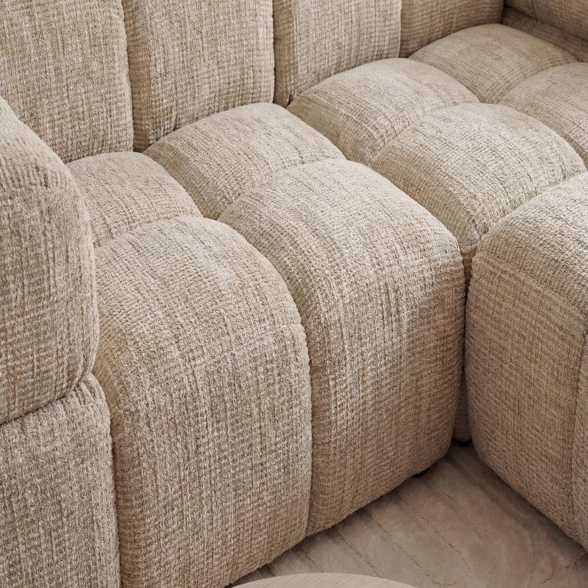 Voir la diapositive 5 : CASANOVA PARIS Gustave - canapé d'angle tissu chenille 4 places