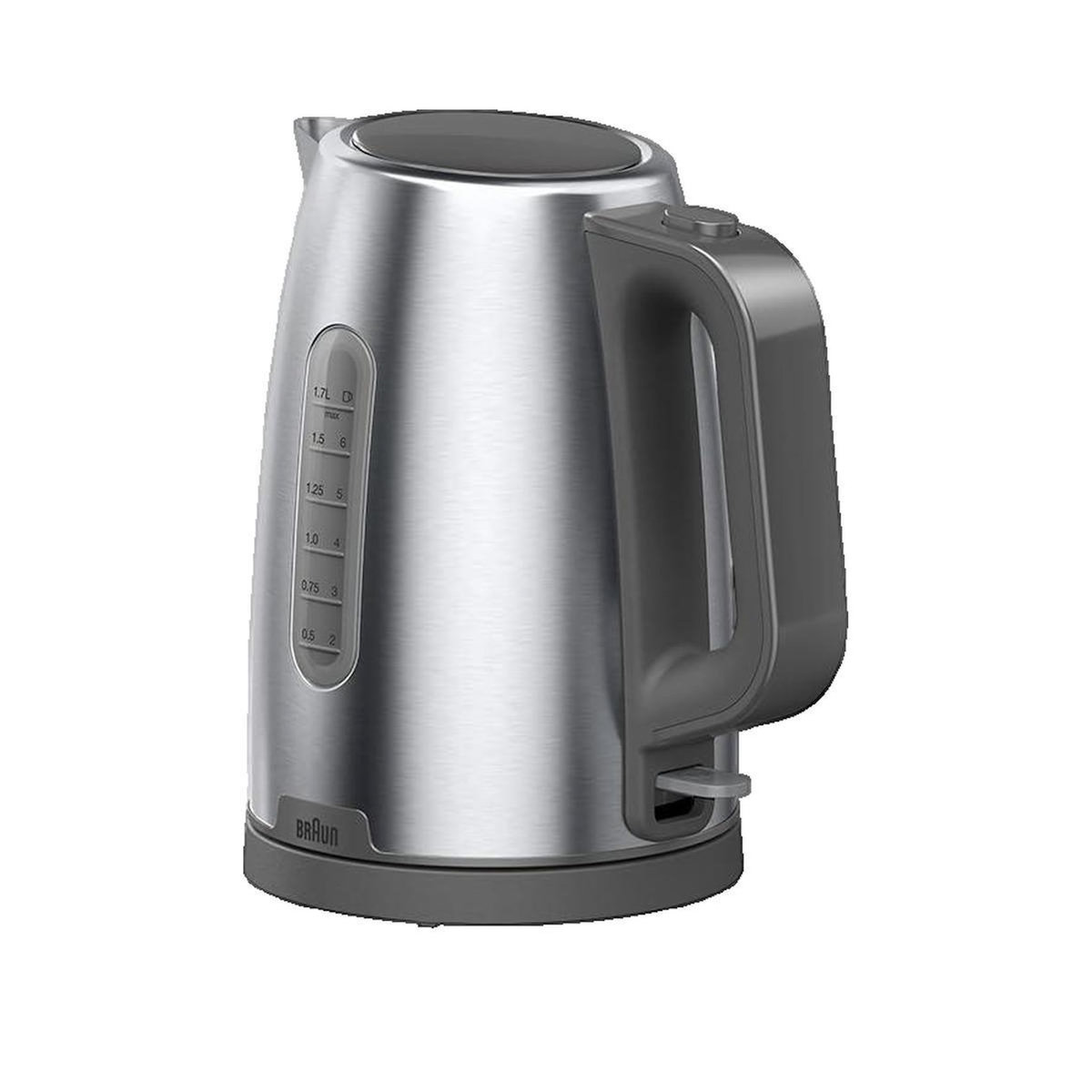 BRAUN Bouilloire électrique Braun PurShine WK 1500 GY en acier inoxydable gris