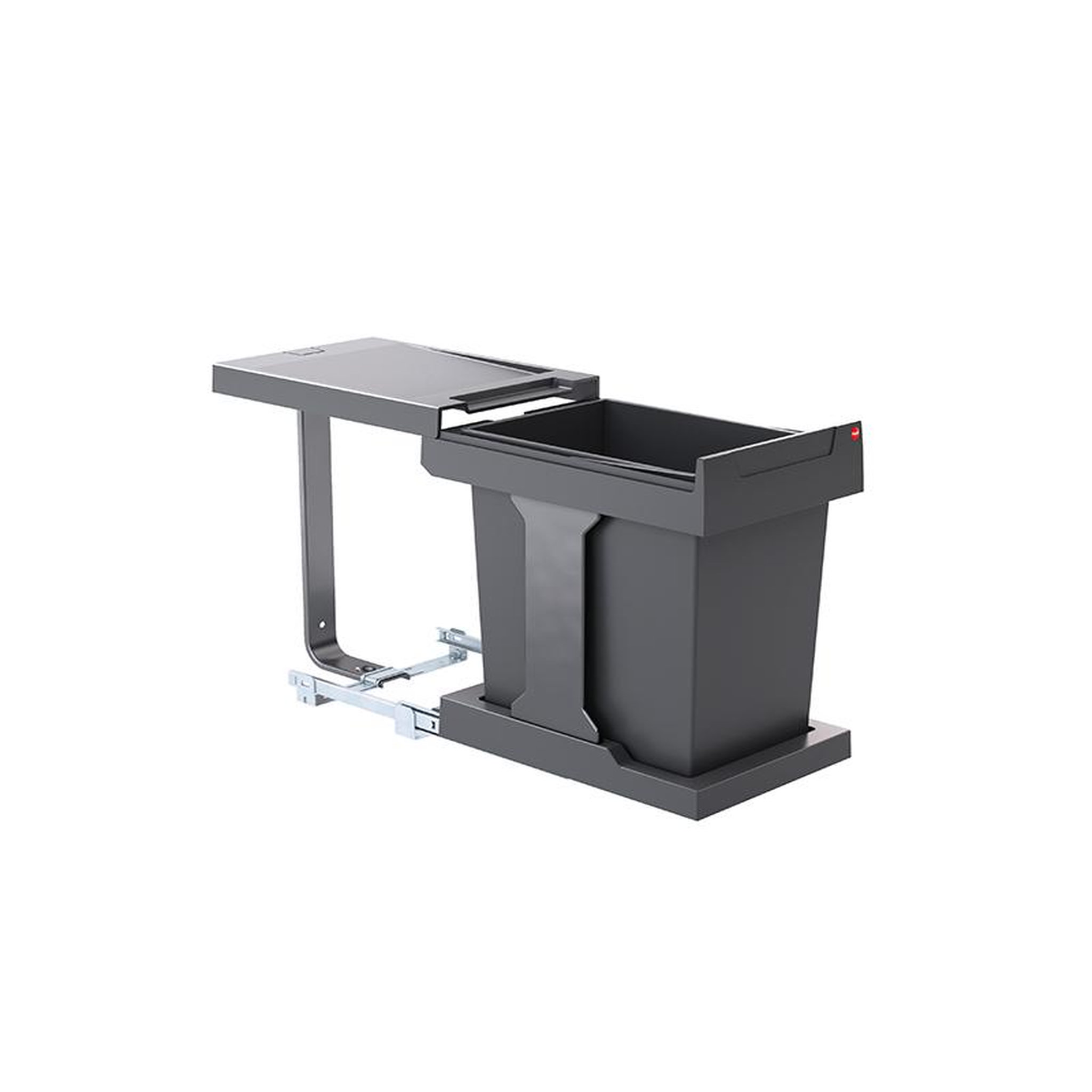 HAILO Poubelle de cuisine coulissante encastrable sous évier 20l hailo solo automatique
