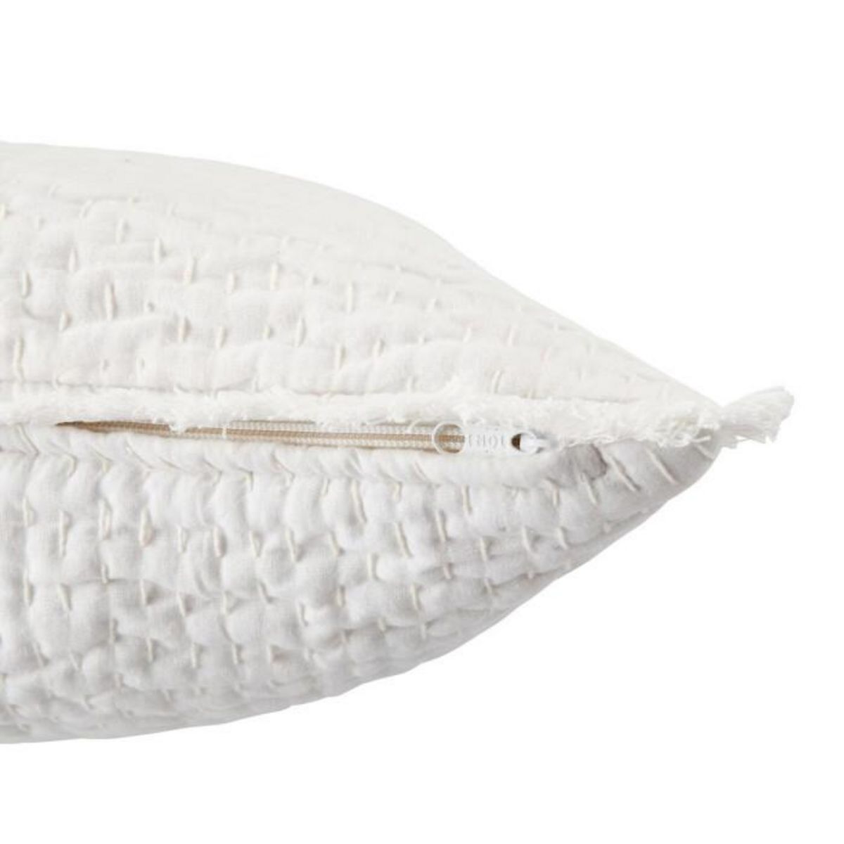 ATMOSPHERA Coussin Déco Brodé  Wild  45x45cm Blanc