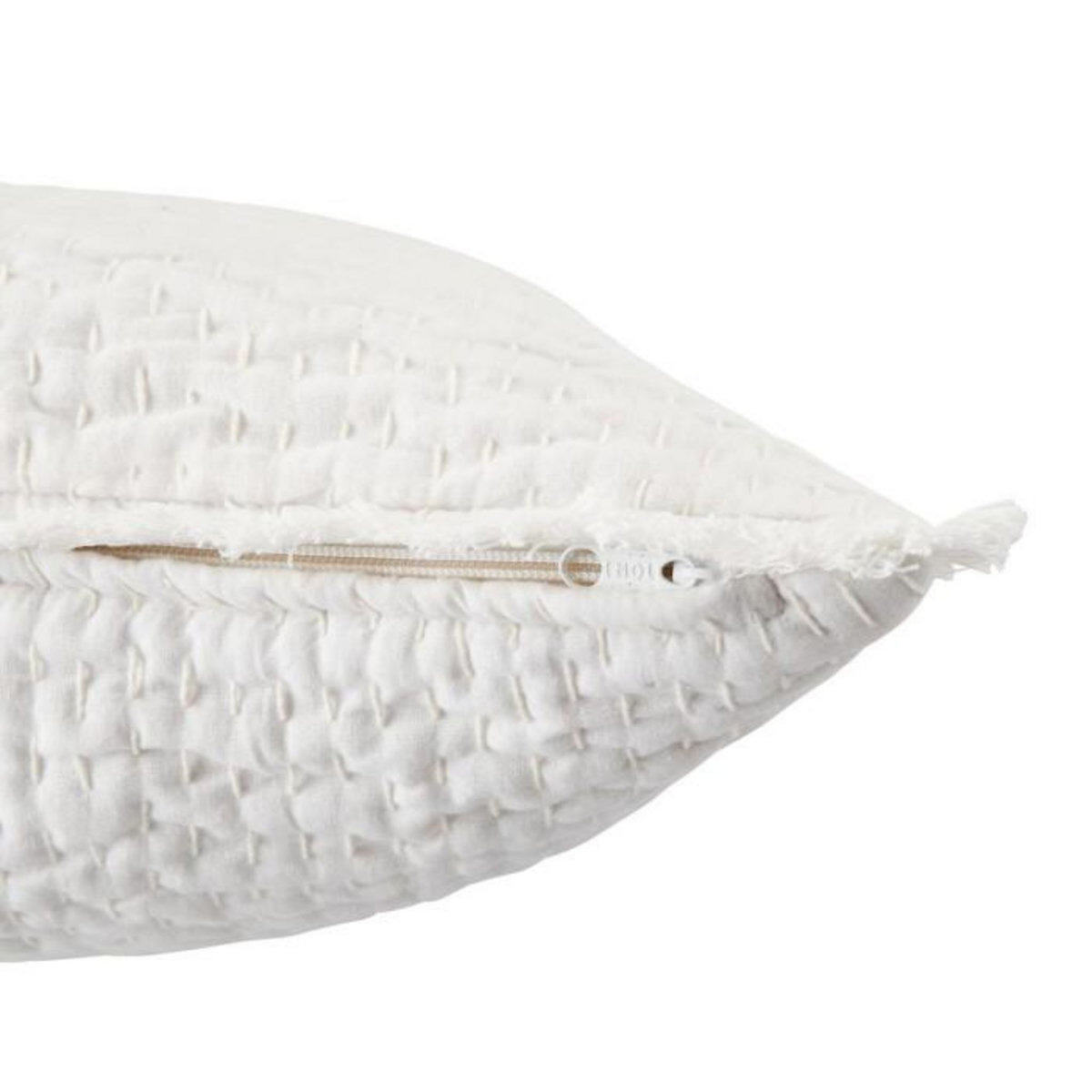 ATMOSPHERA Coussin Déco Brodé  Wild  45x45cm Blanc