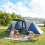 Voir la diapositive 6 : OUTSUNNY Tente de camping tunnel familiale 4-5 pers. imperméable 3000mm - 550x220x190cm - bleu