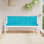 VIDAXL Coussins de banc de jardin lot de 2 turquoise tissu Oxford